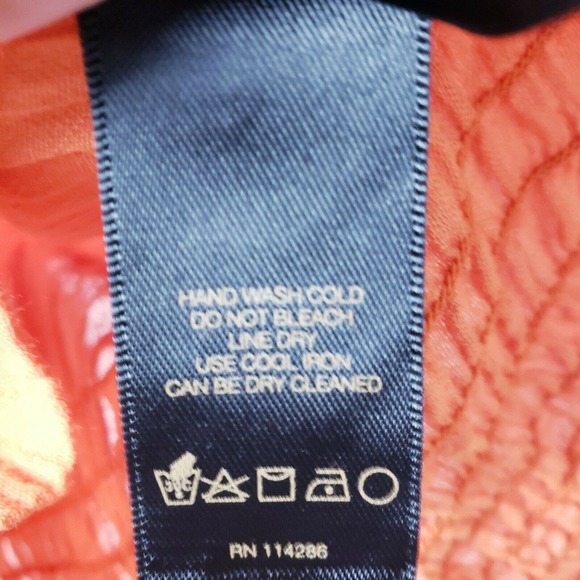 Frye Womens Top Size XS Split Neck Smocked Waist Short Sleeves in Orange Rust - Picture 11 of 12